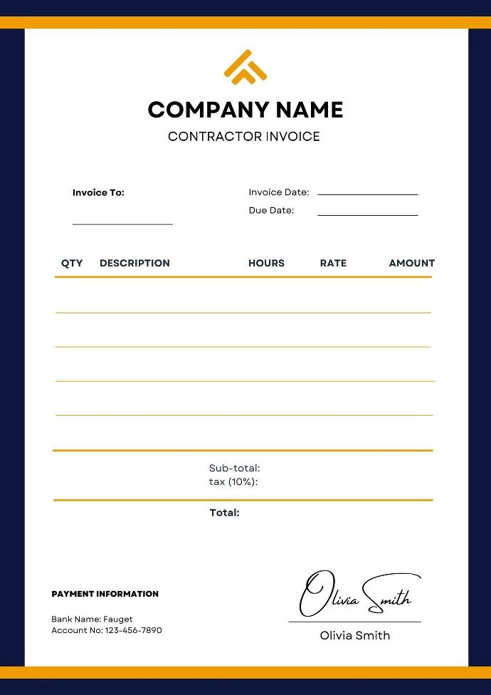 نموذج فاتورة محاسبة