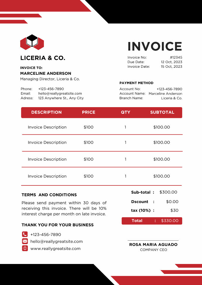 نموذج فاتورة